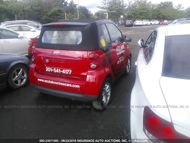 WMEEK31X39K236190 - 2009 SMART FORTWO PASSION RED photo 4