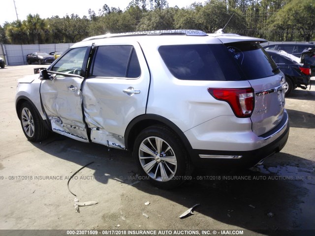 1FM5K7F8XJGA27782 - 2018 FORD EXPLORER LIMITED SILVER photo 3