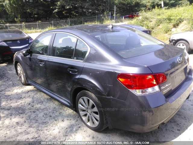 4S3BMBK62B3229582 - 2011 SUBARU LEGACY 2.5I LIMITED GRAY photo 3