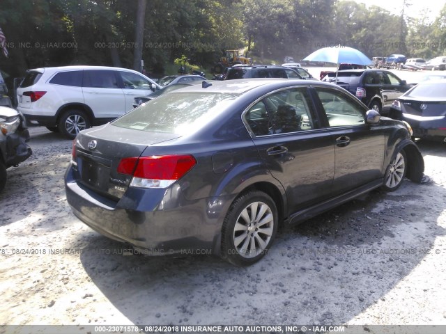 4S3BMBK62B3229582 - 2011 SUBARU LEGACY 2.5I LIMITED GRAY photo 4