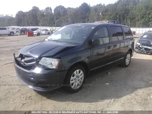 2C4RDGBG3ER433436 - 2014 DODGE GRAND CARAVAN SE GRAY photo 2