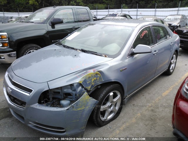 1G1ZF57549F157697 - 2009 CHEVROLET MALIBU HYBRID BLUE photo 2