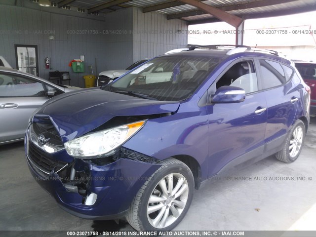 KM8JU3AC6CU388847 - 2012 HYUNDAI TUCSON GLS/LIMITED BLUE photo 2