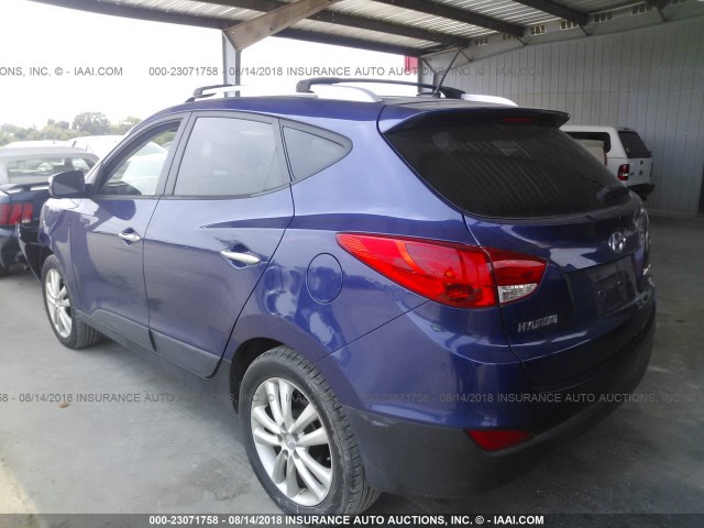 KM8JU3AC6CU388847 - 2012 HYUNDAI TUCSON GLS/LIMITED ლურჯი ფოტო 3