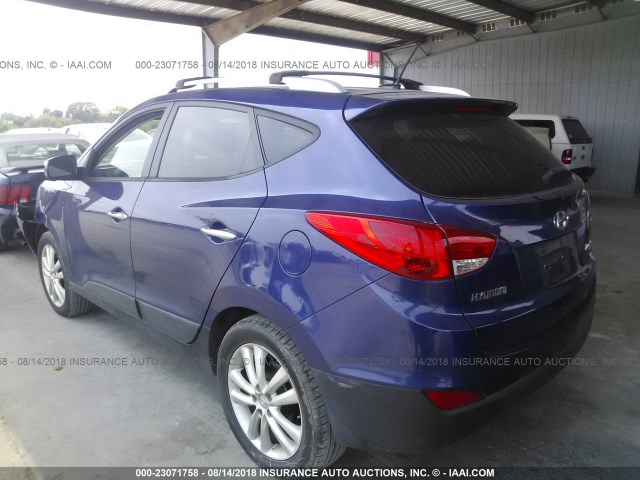 KM8JU3AC6CU388847 - 2012 HYUNDAI TUCSON GLS/LIMITED BLUE photo 3