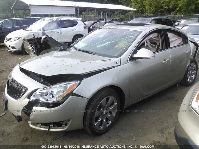 2G4GK5EX1F9298032 - 2015 BUICK REGAL GOLD photo 2