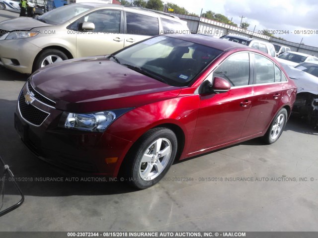 1G1PF5SC1C7118239 - 2012 CHEVROLET CRUZE LT RED photo 2