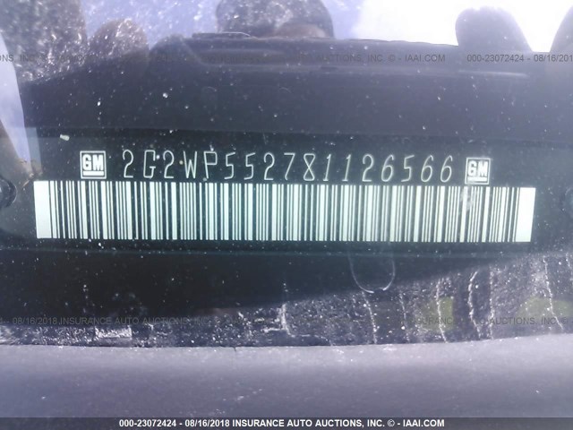 2G2WP552781126566 - 2008 PONTIAC GRAND PRIX ნაცრისფერი ფოტო 9