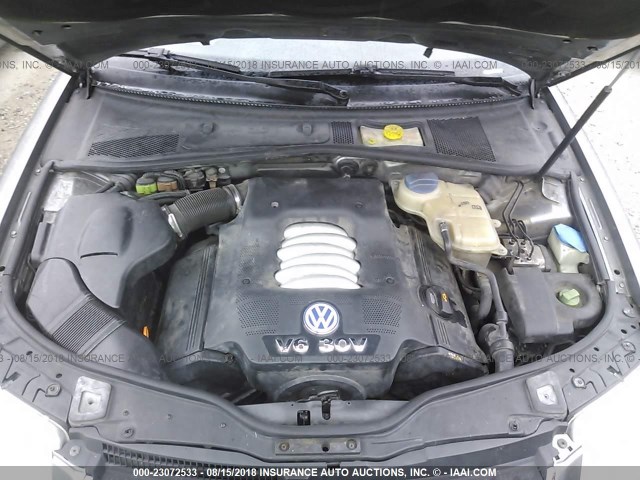 WVWRH63B63P399377 - 2003 VOLKSWAGEN PASSAT GLX GRAY photo 10