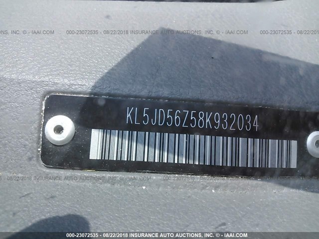 KL5JD56Z58K932034 - 2008 SUZUKI FORENZA CONVENIENCE/POPULAR BLACK photo 9