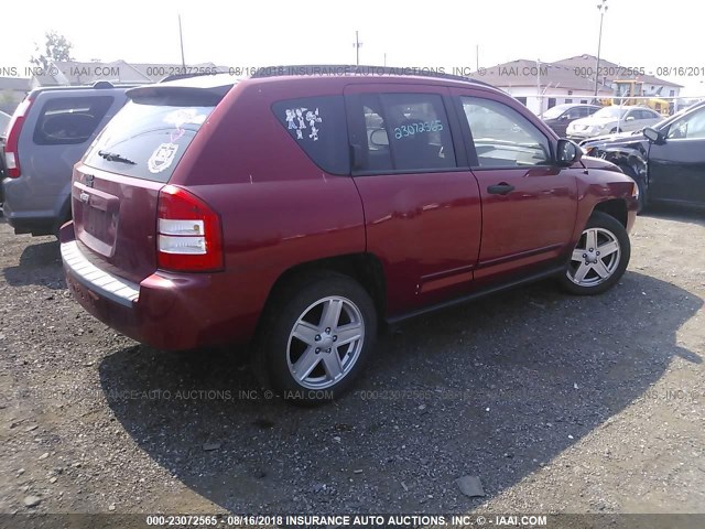 1J8FT47W38D703351 - 2008 JEEP COMPASS SPORT RED photo 4