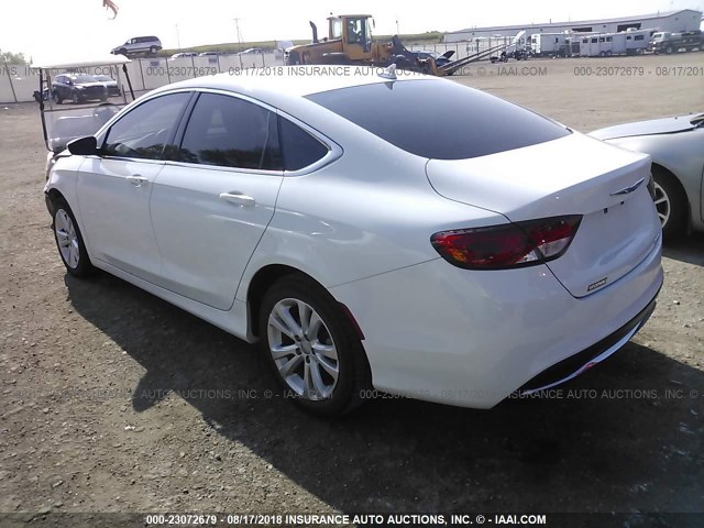 1C3CCCABXFN654087 - 2015 CHRYSLER 200 LIMITED WHITE photo 3