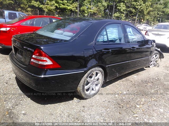 WDBRF40J84A555332 - 2004 MERCEDES-BENZ C 230K SPORT SEDAN BLACK photo 4