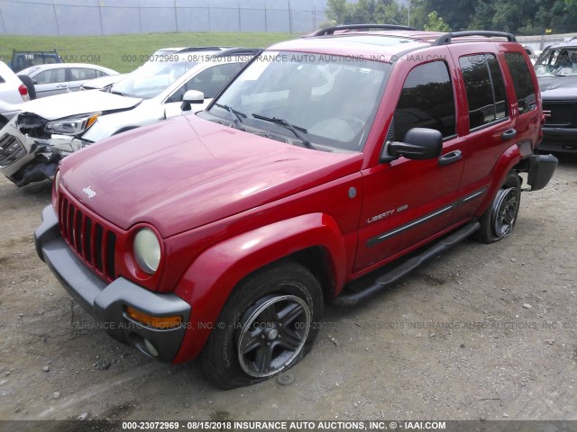 1J4GL48K74W171893 - 2004 JEEP LIBERTY SPORT RED photo 2