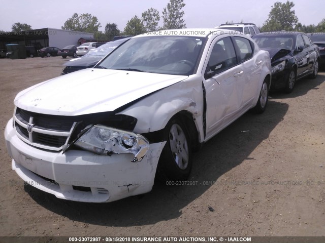 1B3LC46B59N564815 - 2009 DODGE AVENGER SE/SXT WHITE photo 2