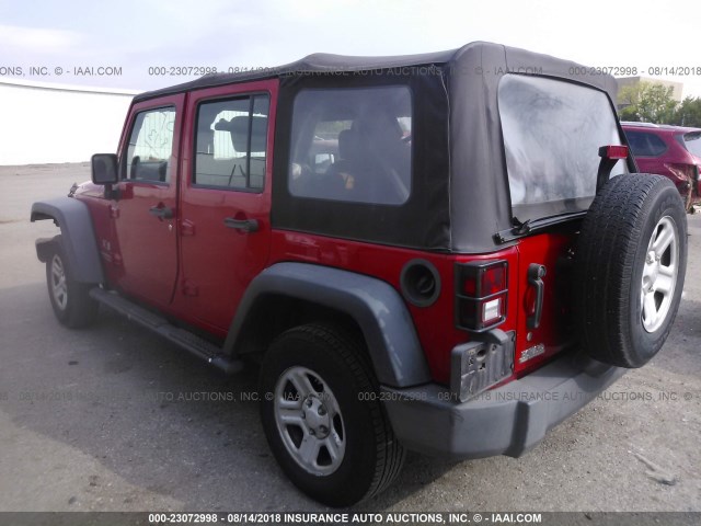 1J4GB39139L723644 - 2009 JEEP WRANGLER UNLIMITE X RED photo 3