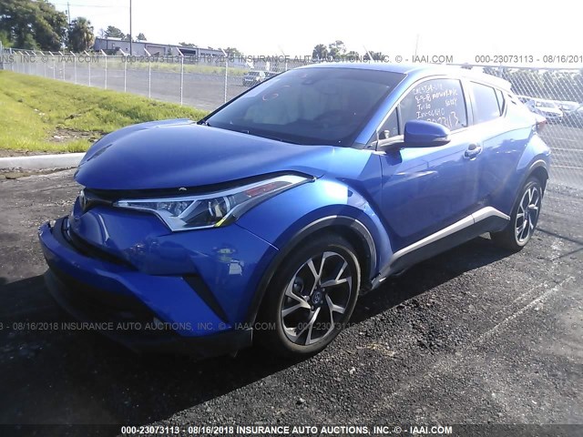 JTNKHMBX6J1002703 - 2018 TOYOTA C-HR XLE/XLE PREMIUM BLUE photo 2