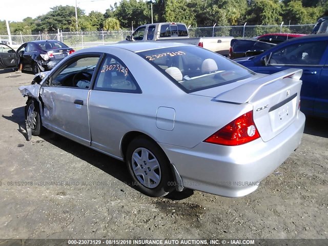 1HGEM21114L084803 - 2004 HONDA CIVIC DX VP SILVER photo 3