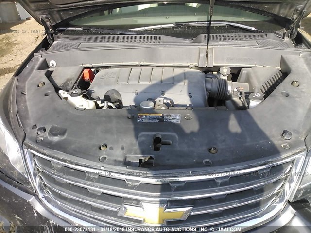 1GNKVLKD4DJ102257 - 2013 CHEVROLET TRAVERSE LTZ GRAY photo 10