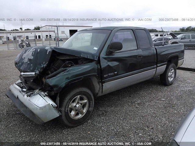 3B7HC13Y8YM233957 - 2000 DODGE RAM 1500 GREEN photo 2