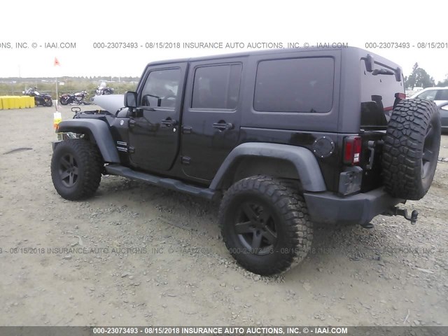 1J4BA3H13BL597841 - 2011 JEEP WRANGLER UNLIMITE SPORT BLACK photo 3