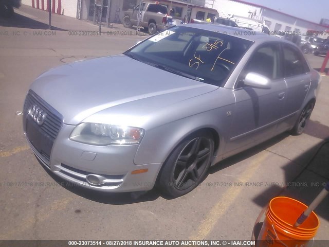 WAUAF68E65A436176 - 2005 AUDI A4 2.0T SILVER photo 2