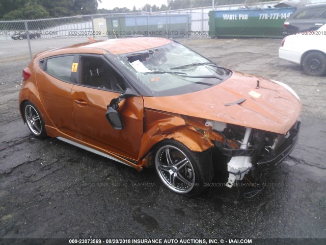 KMHTC6AE2DU142359 - 2013 HYUNDAI VELOSTER TURBO ORANGE photo 1