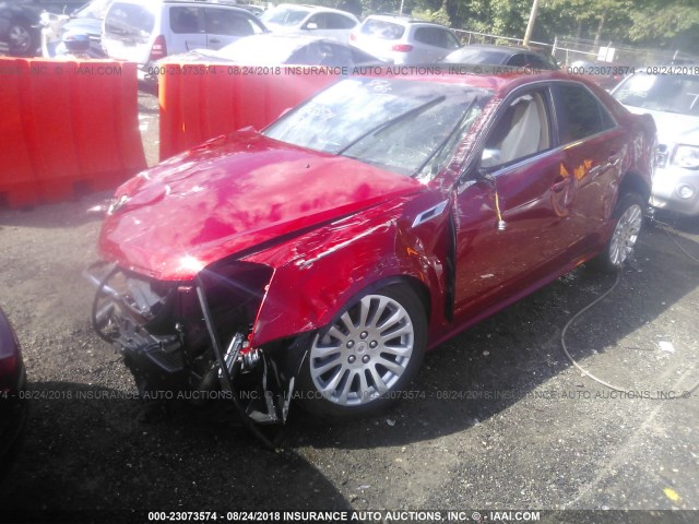 1G6DS5ED9B0144351 - 2011 CADILLAC CTS PREMIUM COLLECTION RED photo 2