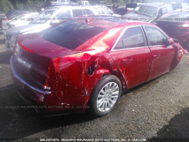 1G6DS5ED9B0144351 - 2011 CADILLAC CTS PREMIUM COLLECTION RED photo 4