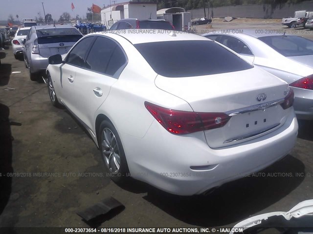 JN1BV7APXEM692625 - 2014 INFINITI Q50 PREMIUM/SPORT WHITE photo 3