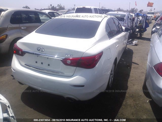 JN1BV7APXEM692625 - 2014 INFINITI Q50 PREMIUM/SPORT WHITE photo 4