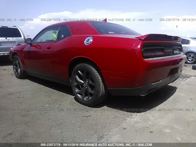 2C3CDZBT5HH619637 - 2017 DODGE CHALLENGER R/T RED photo 3