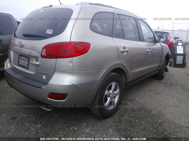 5NMSG13D87H101483 - 2007 HYUNDAI SANTA FE GLS GOLD photo 4