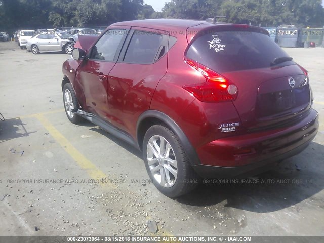 JN8AF5MV3CT113454 - 2012 NISSAN JUKE S/SV/SL BURGUNDY photo 3