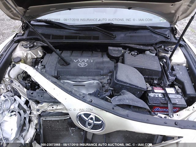 4T4BF3EK7AR009115 - 2010 TOYOTA CAMRY SE/LE/XLE ოქროსფერი ფოტო 10