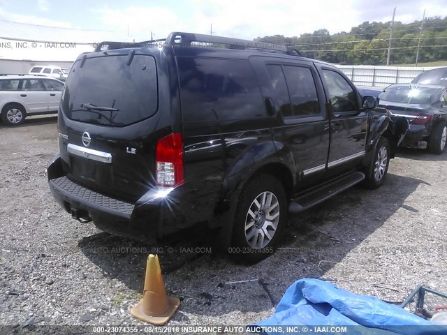 5N1AR1NB6AC630059 - 2010 NISSAN PATHFINDER S/LE/SE BLACK photo 4