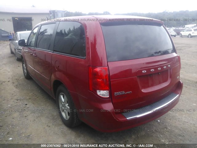 2C4RDGCG7DR536680 - 2013 DODGE GRAND CARAVAN SXT MAROON photo 3