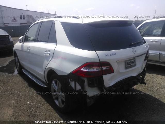 4JGDA5HB7FA451118 - 2015 MERCEDES-BENZ ML 350 4MATIC WHITE photo 3