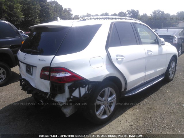 4JGDA5HB7FA451118 - 2015 MERCEDES-BENZ ML 350 4MATIC WHITE photo 4
