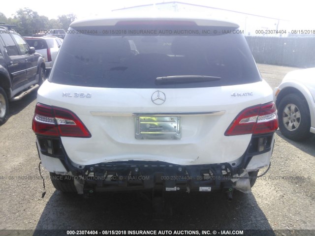 4JGDA5HB7FA451118 - 2015 MERCEDES-BENZ ML 350 4MATIC WHITE photo 6