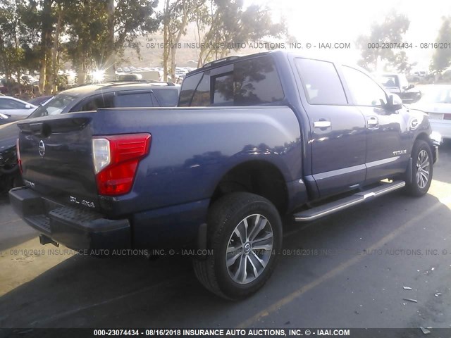 1N6AA1E58HN555849 - 2017 NISSAN TITAN SV/SL/PRO-4X/PLAT RES BLUE photo 4