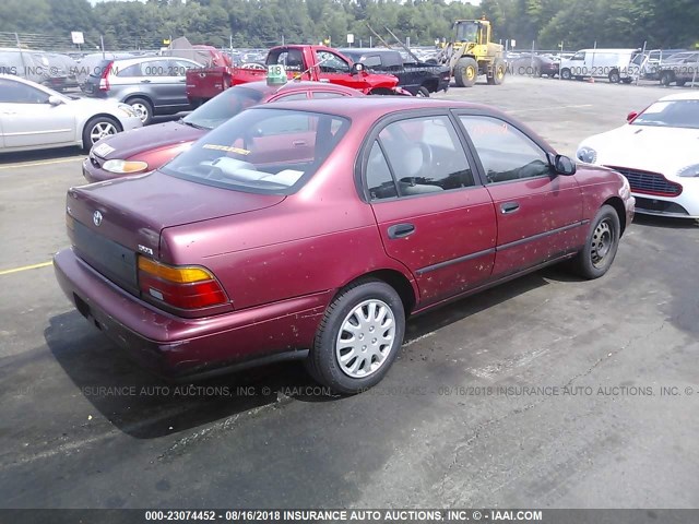 2T1AE09E2PC031903 - 1993 TOYOTA COROLLA LE/DX წითელი ფოტო 4