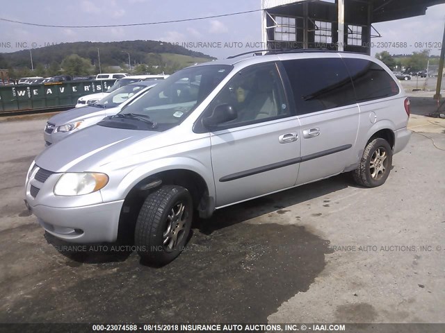 2D4GP74L03R213728 - 2003 DODGE GRAND CARAVAN EX SILVER photo 2