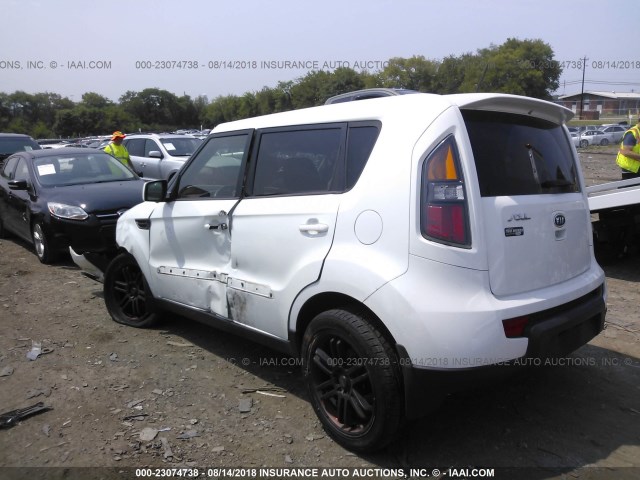 KNDJT2A20B7710632 - 2011 KIA SOUL +/!/SPORT WHITE photo 3