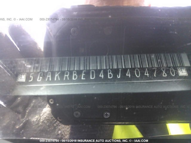 5GAKRBED4BJ404780 - 2011 BUICK ENCLAVE CXL 黑色 照片 9