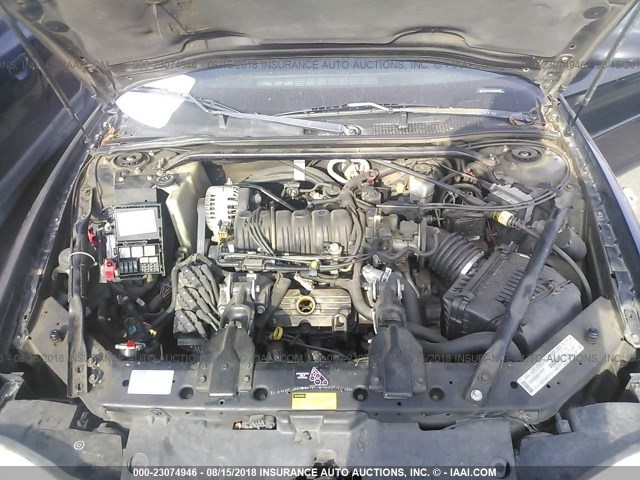 2G1WX15K619265284 - 2001 CHEVROLET MONTE CARLO SS შავი ფოტო 10