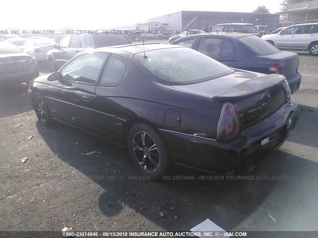2G1WX15K619265284 - 2001 CHEVROLET MONTE CARLO SS შავი ფოტო 3