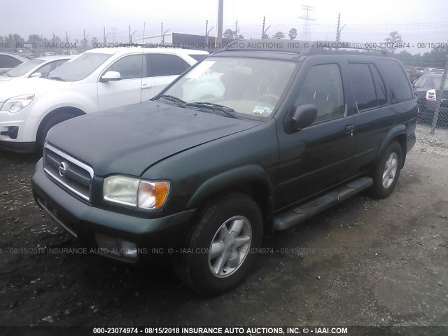 JN8DR09X62W652746 - 2002 NISSAN PATHFINDER LE/SE GREEN photo 2