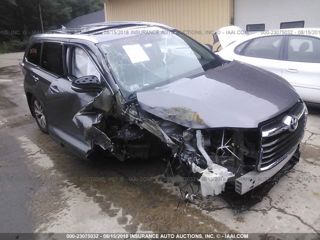 5TDJKRFH3FS118789 - 2015 TOYOTA HIGHLANDER XLE ნაცრისფერი ფოტო 1