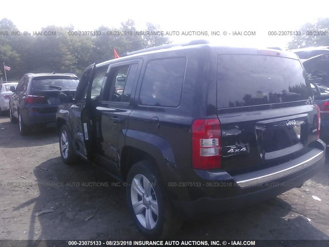 1C4NJRCB7CD637923 - 2012 JEEP PATRIOT LIMITED BLACK photo 3